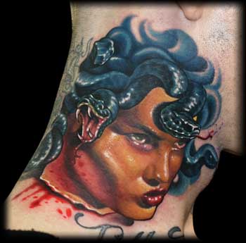 Looking for unique  Tattoos? Medusa neck